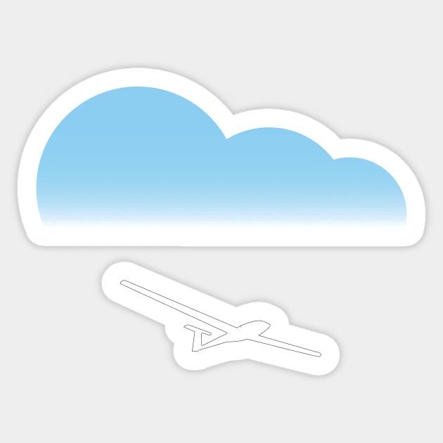Glider solaring under the cloud Sticker by Avion